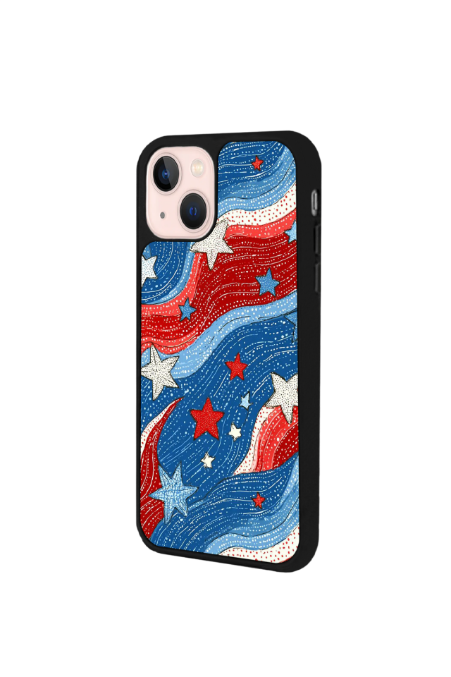 iPhone 14 Plus Uyumlu Retro Yildizlar Tasarımlı Glossy Premium Kılıf