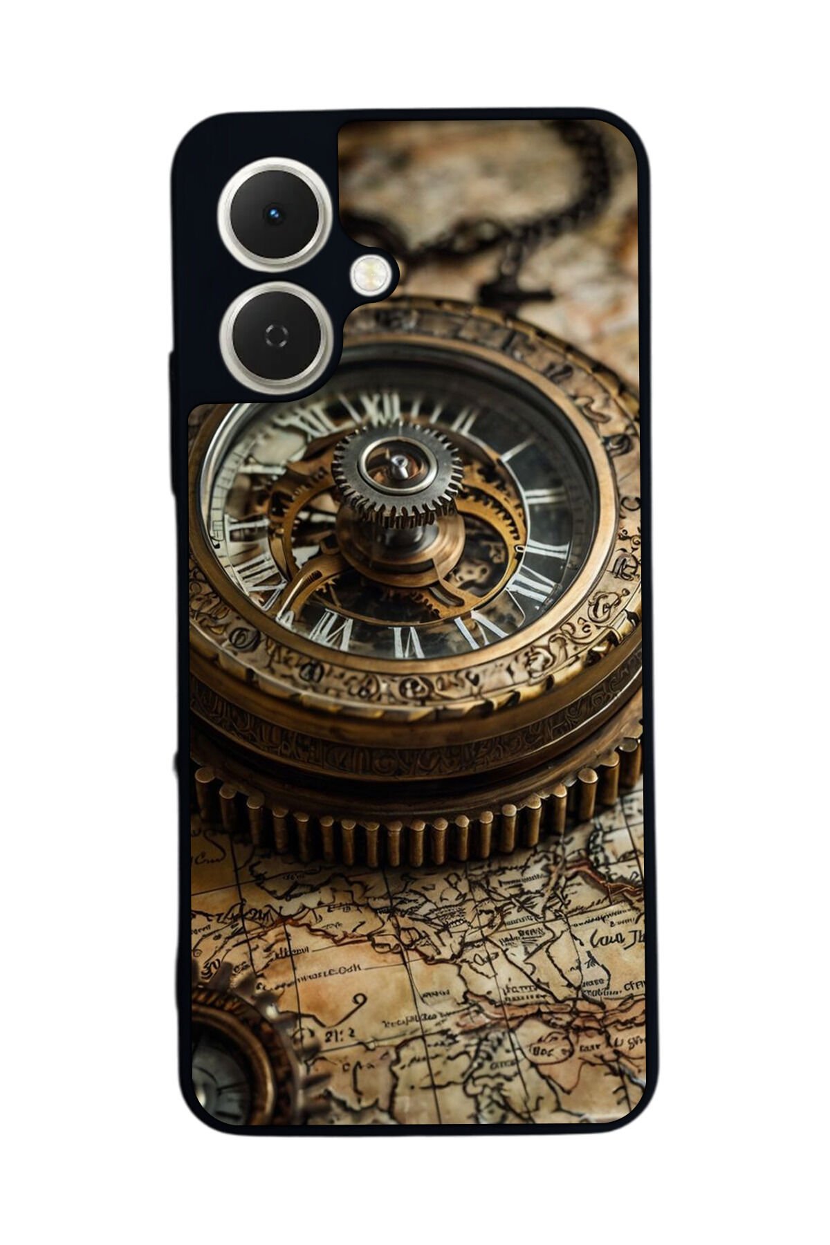 Tecno Spark GO 2 Uyumlu Pusula Tasarımlı Glossy Premium Kılıf