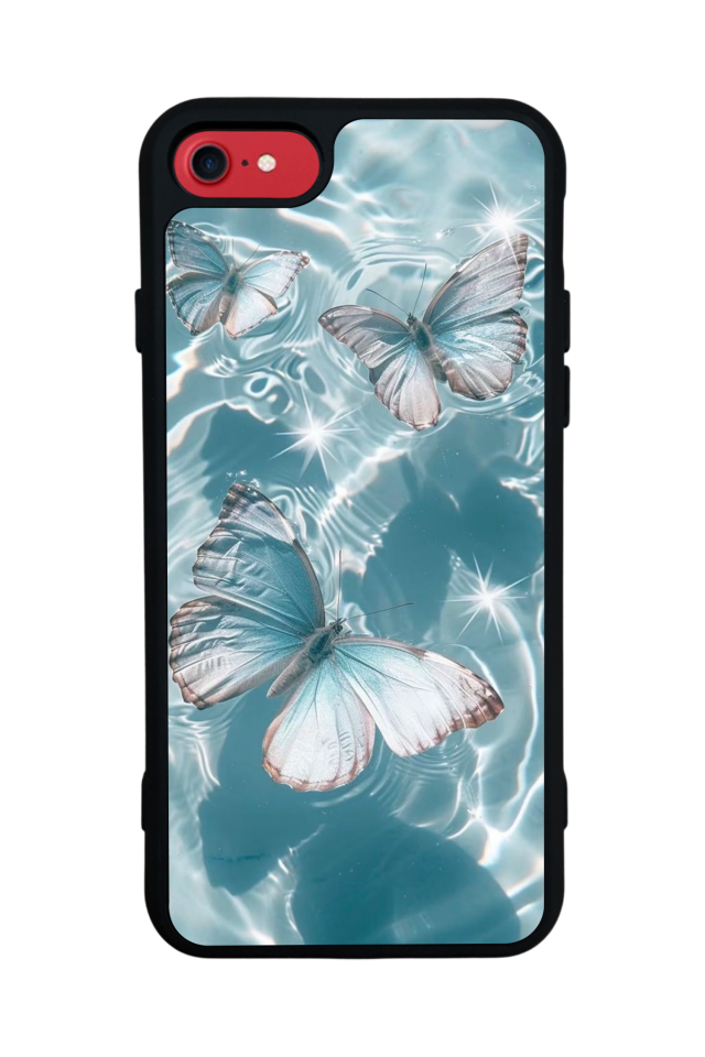 iPhone SE Uyumlu Kelebek Tasarımlı Glossy Premium Kılıf