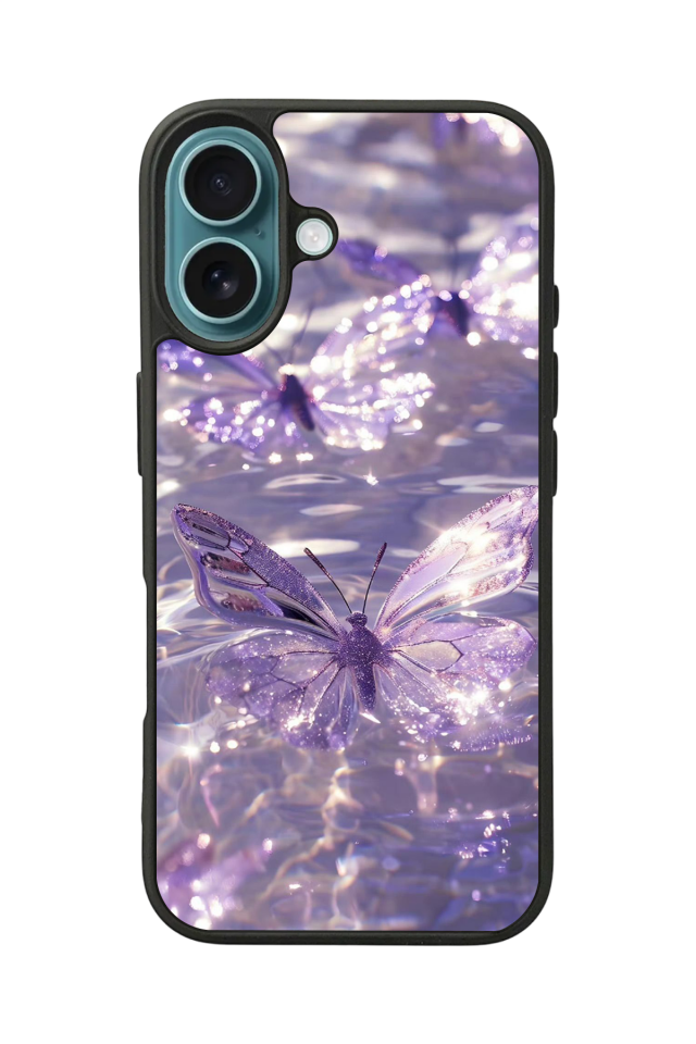 iPhone 16 Plus Uyumlu Kelebek Tasarımlı Glossy Premium Kılıf