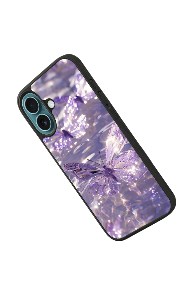 iPhone 16 Plus Uyumlu Kelebek Tasarımlı Glossy Premium Kılıf