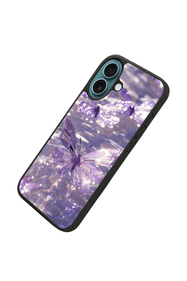 iPhone 16 Plus Uyumlu Kelebek Tasarımlı Glossy Premium Kılıf