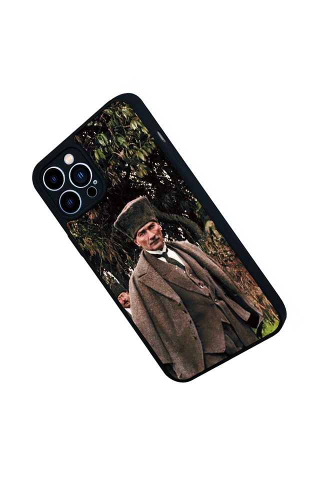 iPhone 13 Pro Max Uyumlu Mustafa Kemal Ataturk Tasarımlı Glossy Premium Kılıf