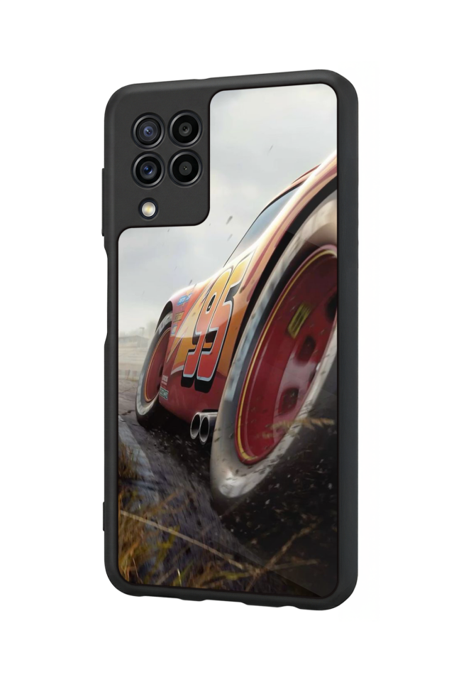 Samsung Galaxy M22 Uyumlu Şimsek McQueen Tasarımlı Glossy Premium Kılıf