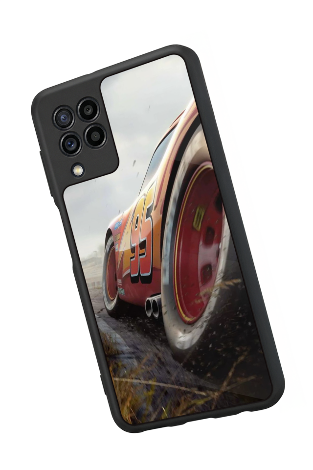 Samsung Galaxy M22 Uyumlu Şimsek McQueen Tasarımlı Glossy Premium Kılıf