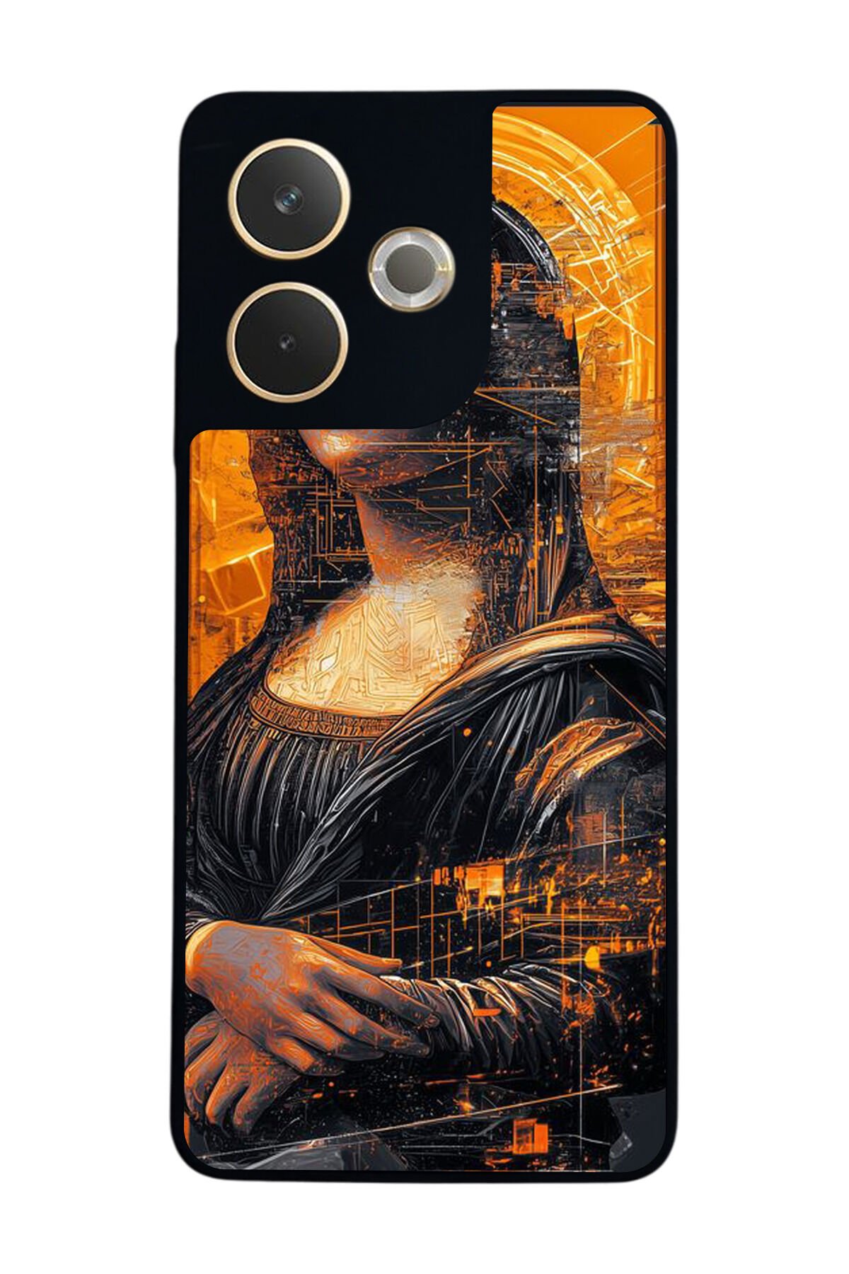 Oppo A5 Pro Uyumlu Monalisa Tasarımlı Glossy Premium Kılıf