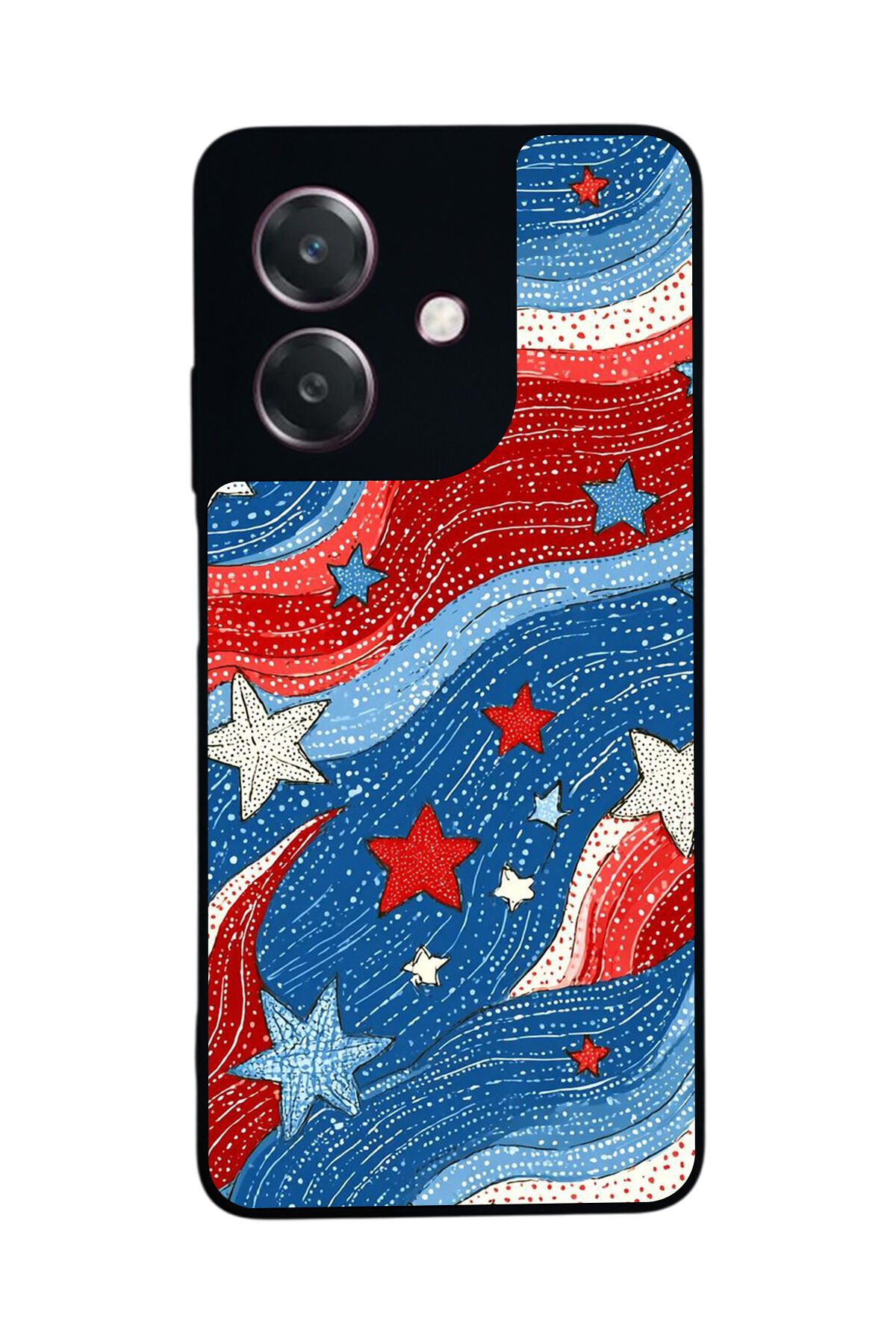 Oppo A3 5G Uyumlu Retro Yildizlar Tasarımlı Glossy Premium Kılıf