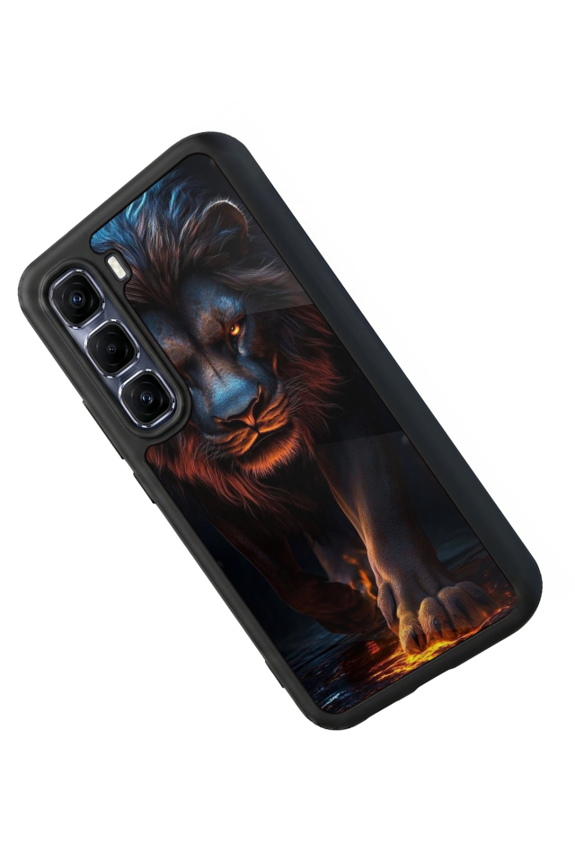 Infinix Hot 60 Pro Plus Uyumlu Aslan Tasarımlı Glossy Premium Kılıf