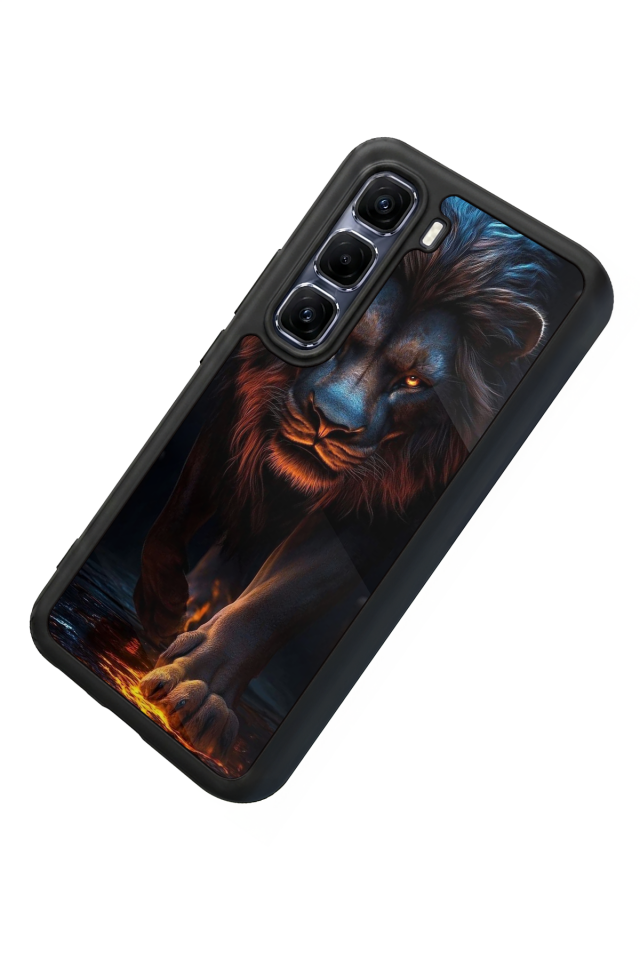 Infinix Hot 60 Pro Plus Uyumlu Aslan Tasarımlı Glossy Premium Kılıf