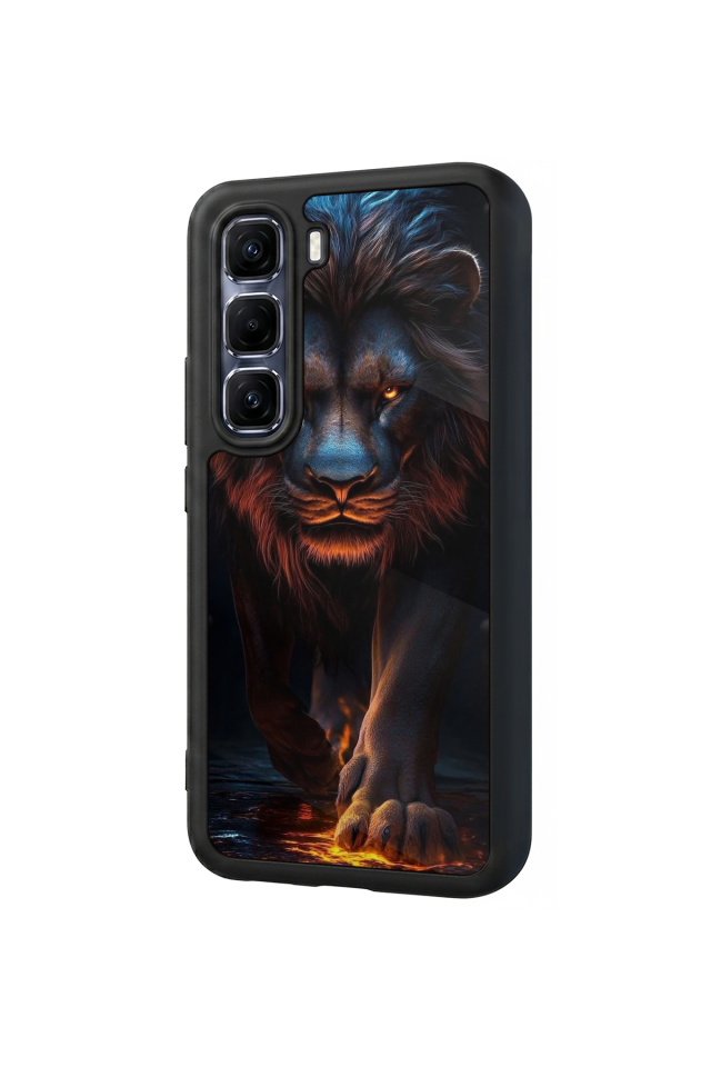 Infinix Hot 60 Pro Plus Uyumlu Aslan Tasarımlı Glossy Premium Kılıf