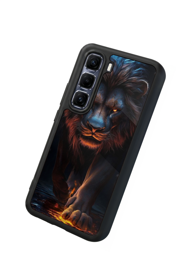 Infinix Hot 60 Pro Plus Uyumlu Aslan Tasarımlı Glossy Premium Kılıf