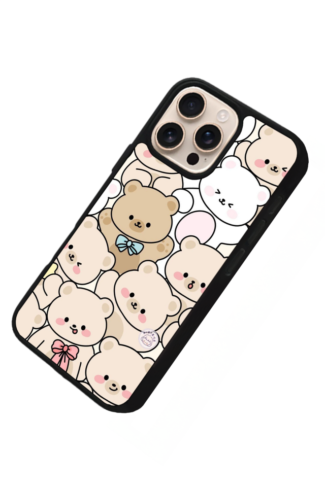 iPhone 16 Pro Max Uyumlu Ayı Tasarımlı Glossy Premium Kılıf