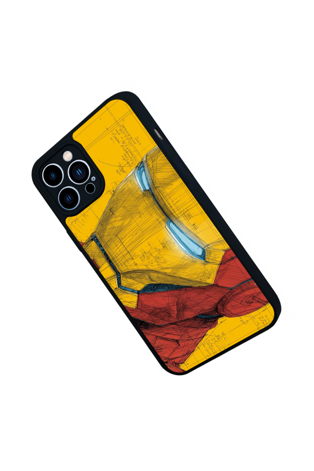 iPhone 12 Pro Max Uyumlu  Iron Man ( Demir Adam ) Tasarımlı Glossy Premium Kılıf