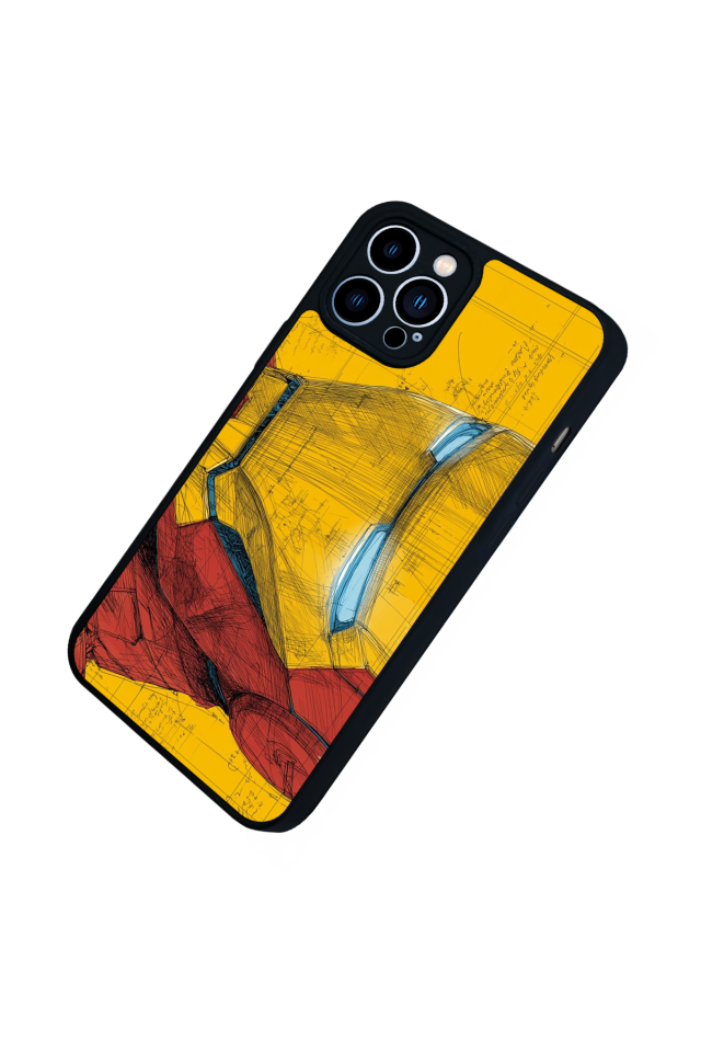 iPhone 12 Pro Max Uyumlu  Iron Man ( Demir Adam ) Tasarımlı Glossy Premium Kılıf