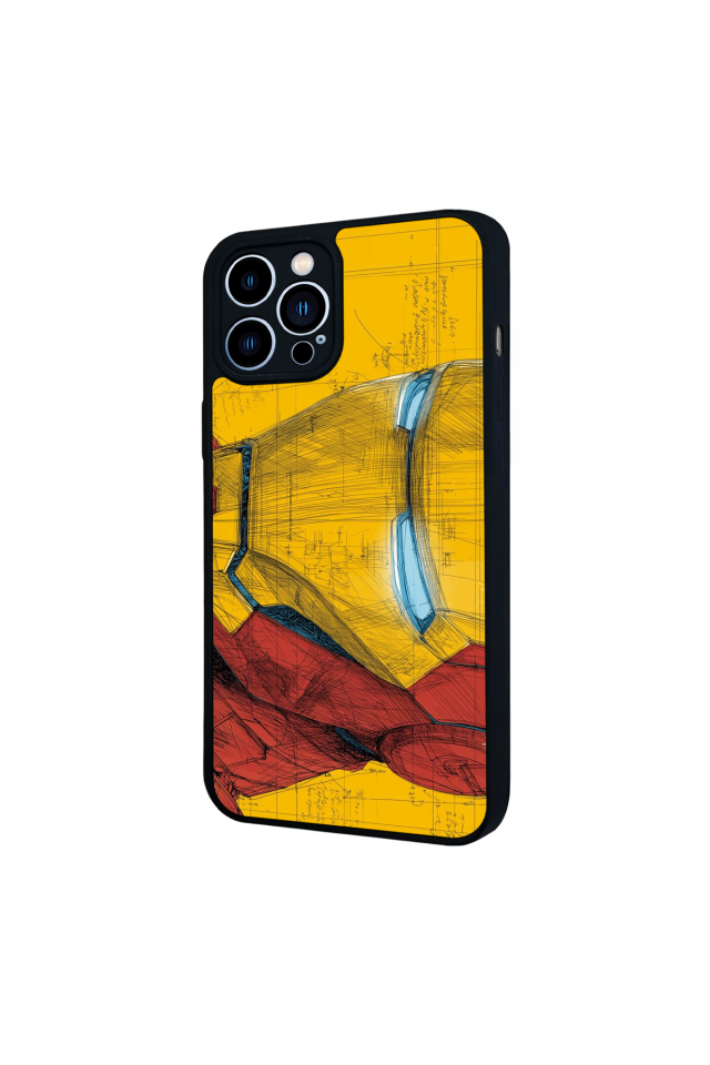 iPhone 12 Pro Max Uyumlu  Iron Man ( Demir Adam ) Tasarımlı Glossy Premium Kılıf