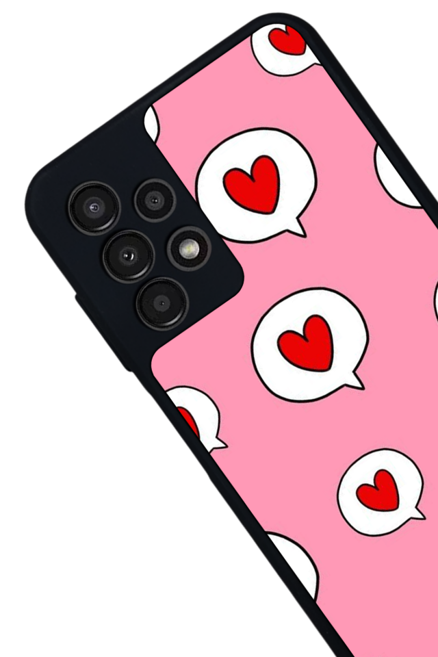 Samsung Galaxy A13 Uyumlu Kalp Love Tasarımlı Glossy Premium Kılıf