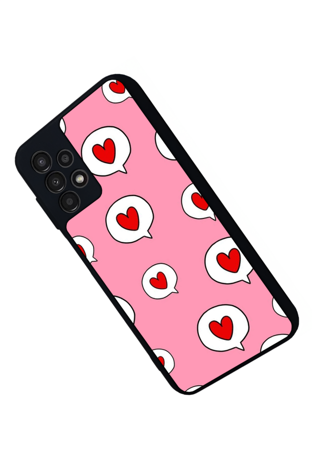 Samsung Galaxy A13 Uyumlu Kalp Love Tasarımlı Glossy Premium Kılıf
