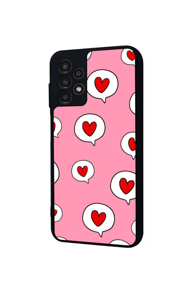 Samsung Galaxy A13 Uyumlu Kalp Love Tasarımlı Glossy Premium Kılıf