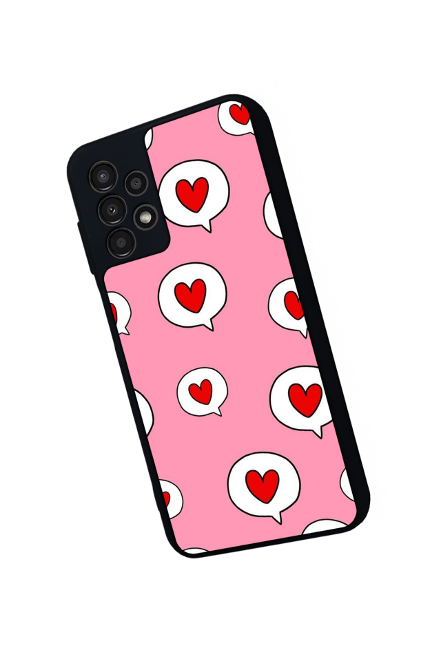 Samsung Galaxy A13 Uyumlu Kalp Love Tasarımlı Glossy Premium Kılıf