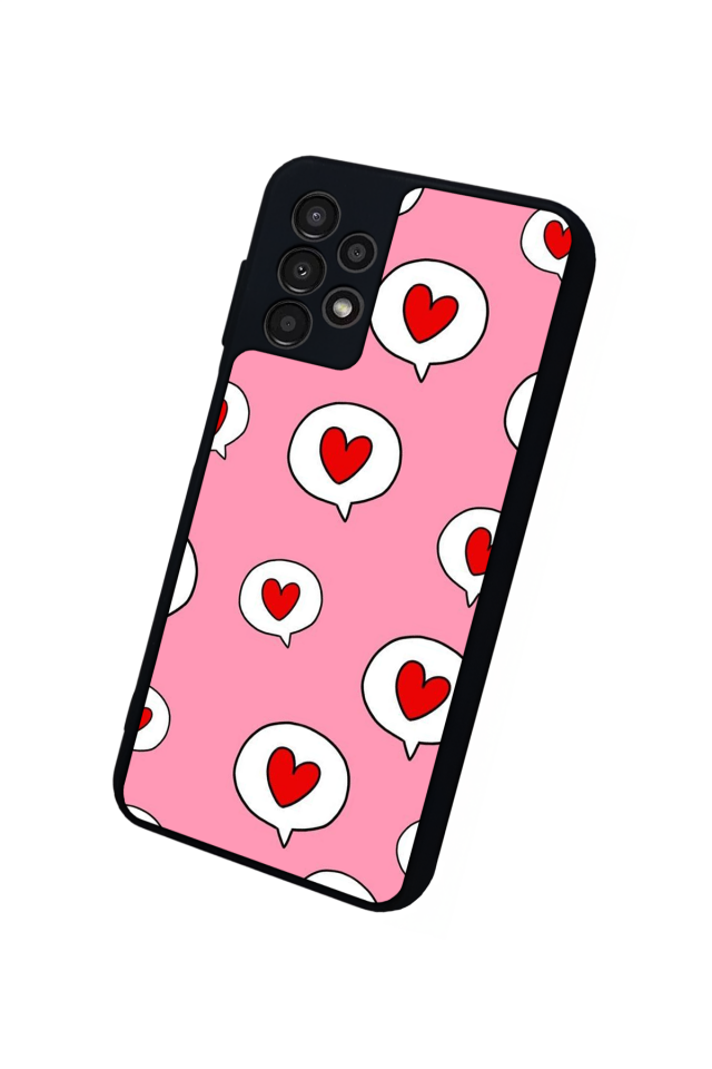 Samsung Galaxy A13 Uyumlu Kalp Love Tasarımlı Glossy Premium Kılıf