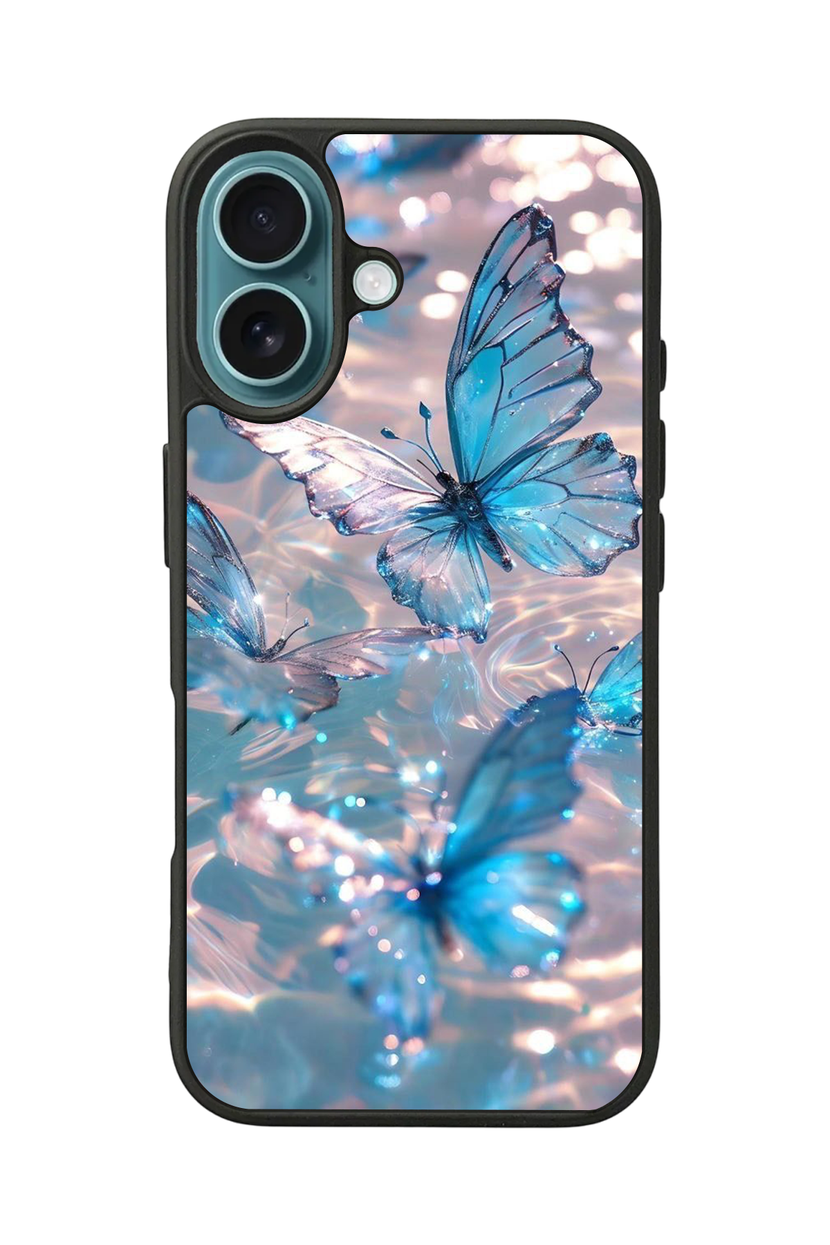 iPhone 16 Plus Uyumlu Kelebek Tasarımlı Glossy Premium Kılıf