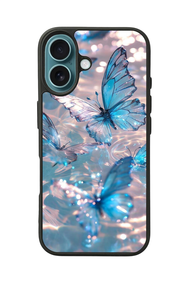 iPhone 16 Plus Uyumlu Kelebek Tasarımlı Glossy Premium Kılıf