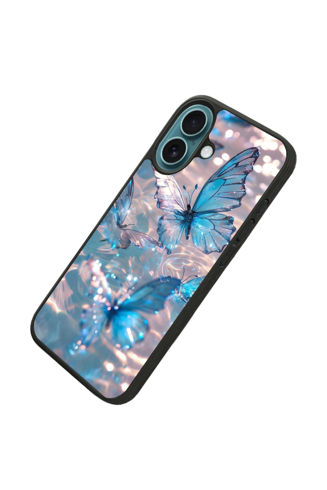 iPhone 16 Plus Uyumlu Kelebek Tasarımlı Glossy Premium Kılıf
