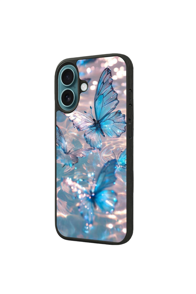 iPhone 16 Plus Uyumlu Kelebek Tasarımlı Glossy Premium Kılıf