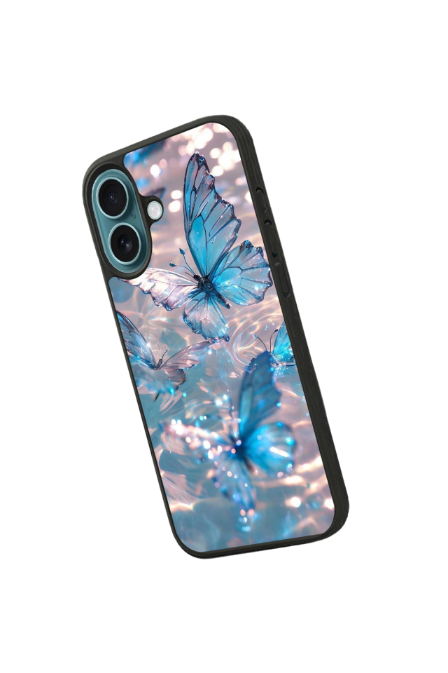 iPhone 16 Plus Uyumlu Kelebek Tasarımlı Glossy Premium Kılıf