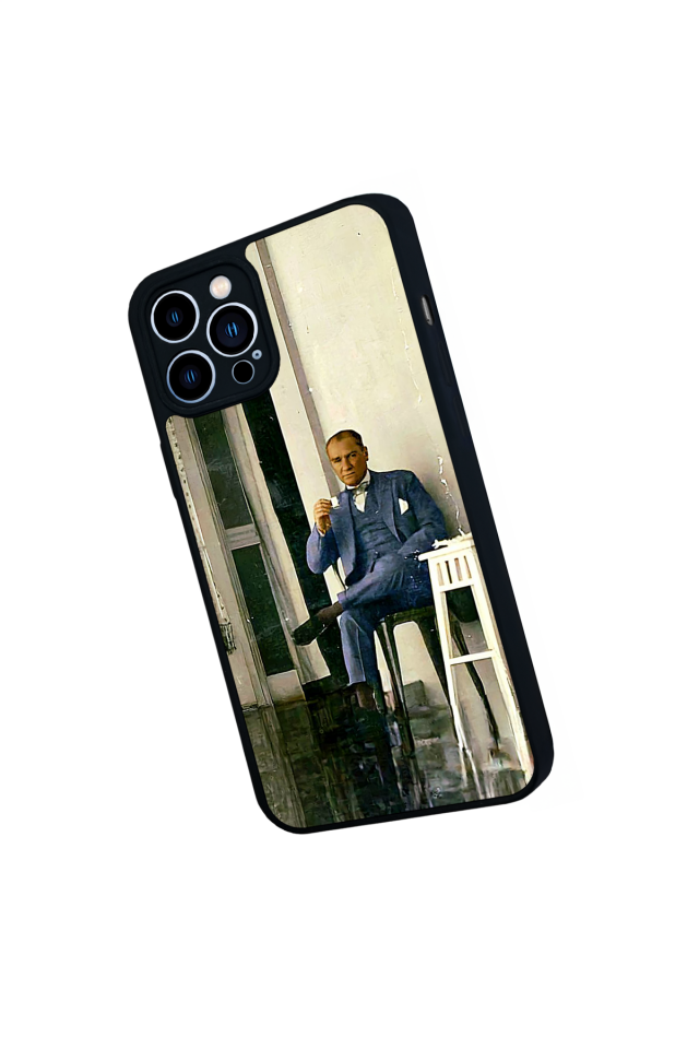 iPhone 13 Pro Max Uyumlu Mustafa Kemal Ataturk Tasarımlı Glossy Premium Kılıf