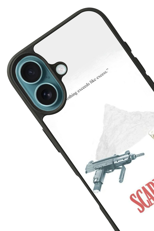 iPhone 16 Uyumlu Scarface Tasarımlı Glossy Premium Kılıf