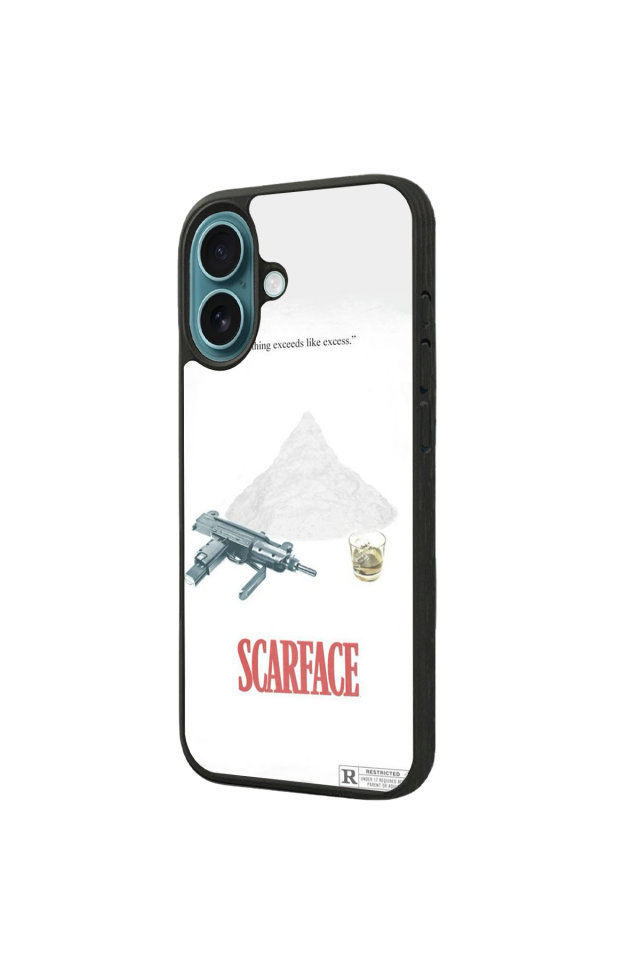 iPhone 16 Uyumlu Scarface Tasarımlı Glossy Premium Kılıf