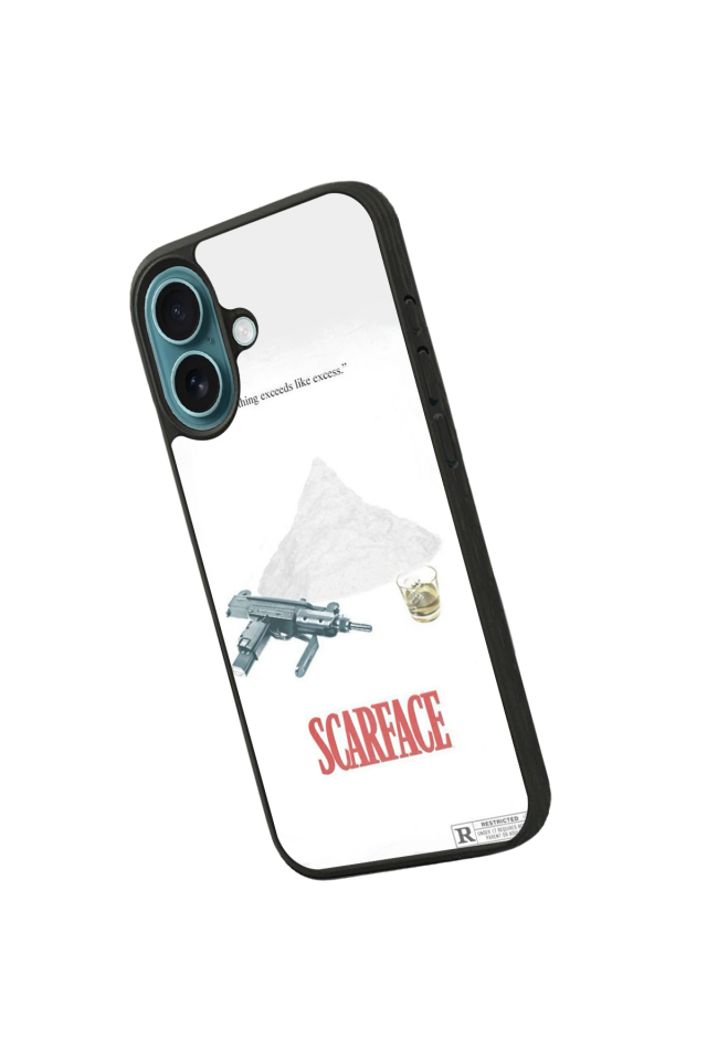 iPhone 16 Uyumlu Scarface Tasarımlı Glossy Premium Kılıf