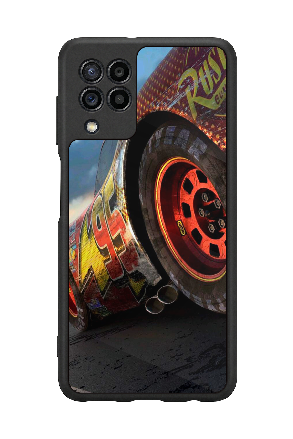 Samsung Galaxy M22 Uyumlu Şimsek McQueen Tasarımlı Glossy Premium Kılıf