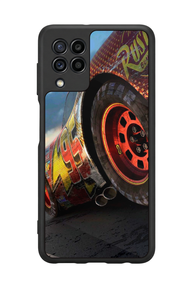 Samsung Galaxy M22 Uyumlu Şimsek McQueen Tasarımlı Glossy Premium Kılıf