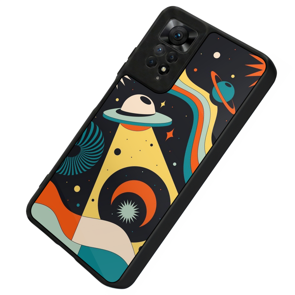 Xiaomi Redmi Note 12 Pro Uyumlu Uzay Tasarımlı Glossy Premium Kılıf