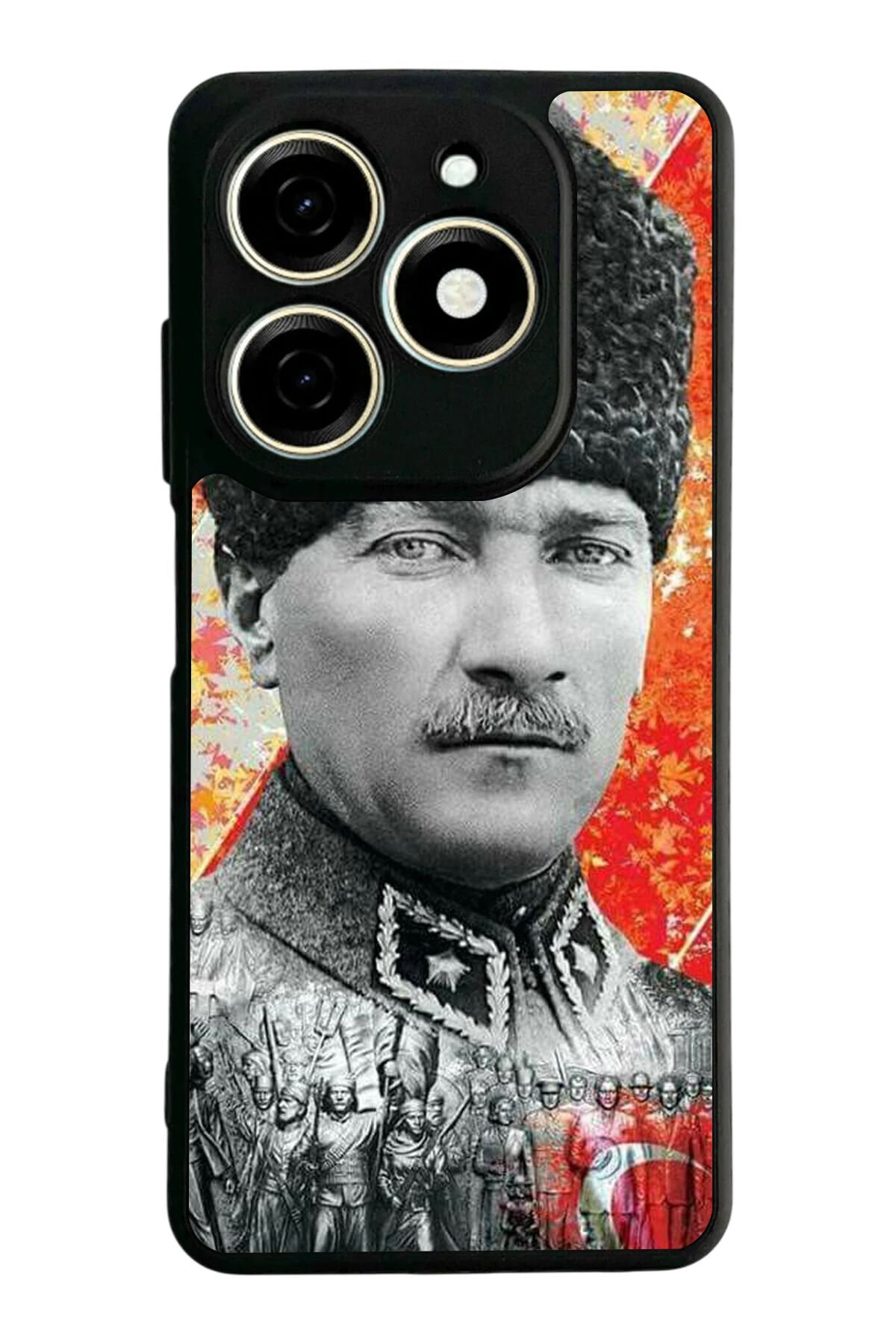 Tecno Spark 20/20C Uyumlu Mustafa Kemal Ataturk Tasarımlı Glossy Premium Kılıf