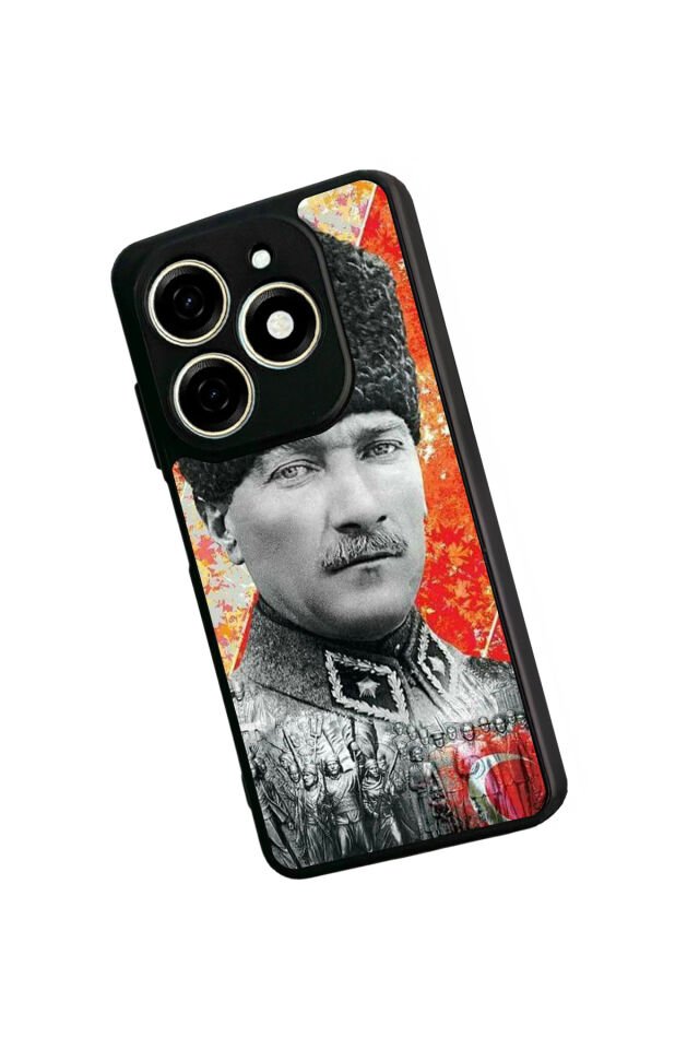 Tecno Spark 20/20C Uyumlu Mustafa Kemal Ataturk Tasarımlı Glossy Premium Kılıf