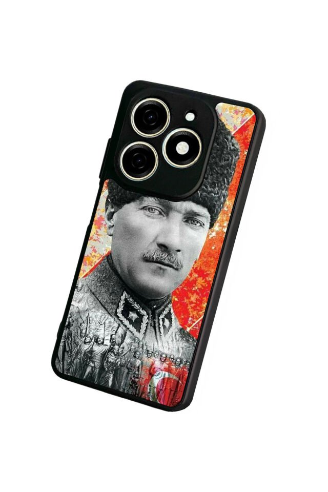 Tecno Spark 20/20C Uyumlu Mustafa Kemal Ataturk Tasarımlı Glossy Premium Kılıf