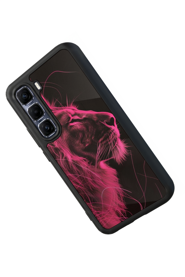 Infinix Hot 60 Pro Plus Uyumlu Aslan Tasarımlı Glossy Premium Kılıf