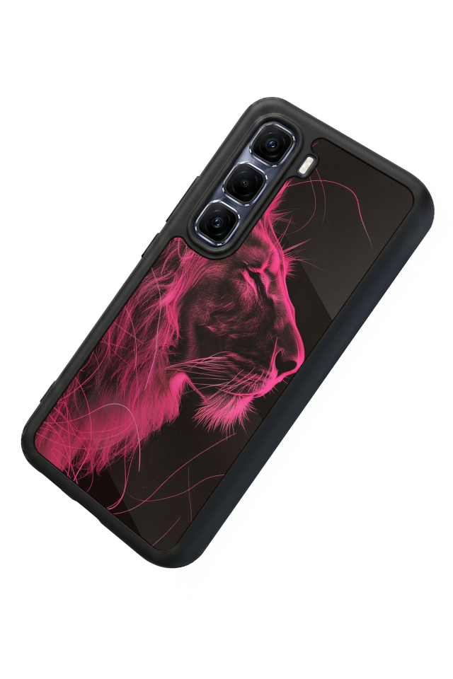 Infinix Hot 60 Pro Plus Uyumlu Aslan Tasarımlı Glossy Premium Kılıf