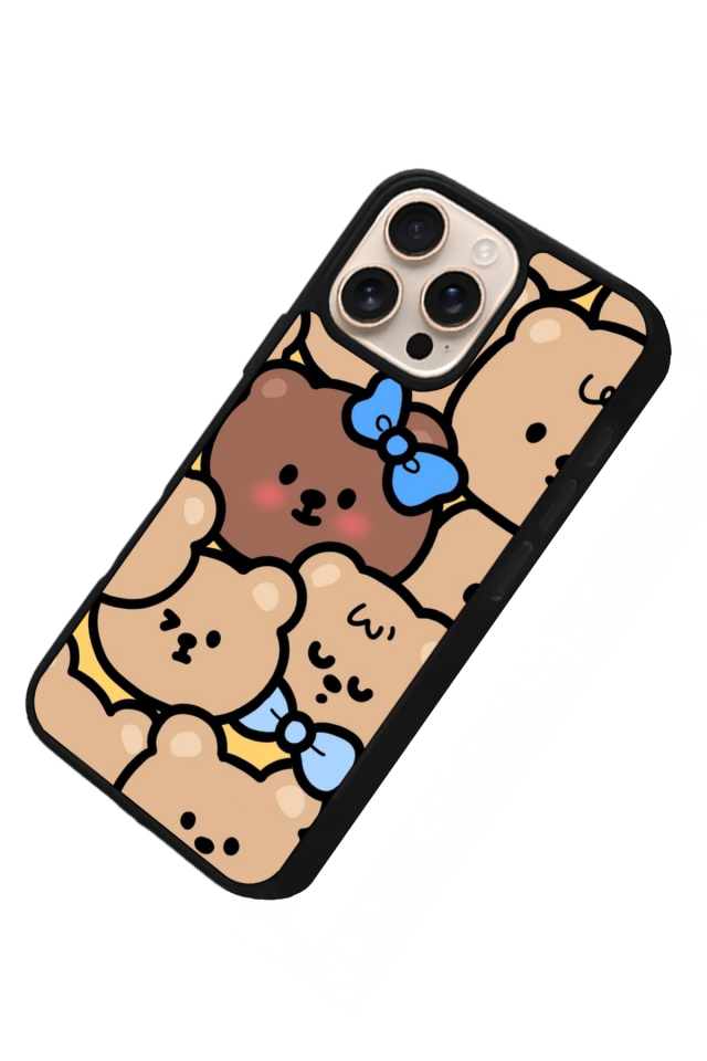 iPhone 16 Pro Max Uyumlu Ayı Tasarımlı Glossy Premium Kılıf