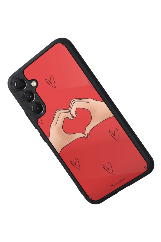 Samsung Galaxy M34 Uyumlu Kalp Love Tasarımlı Glossy Premium Kılıf