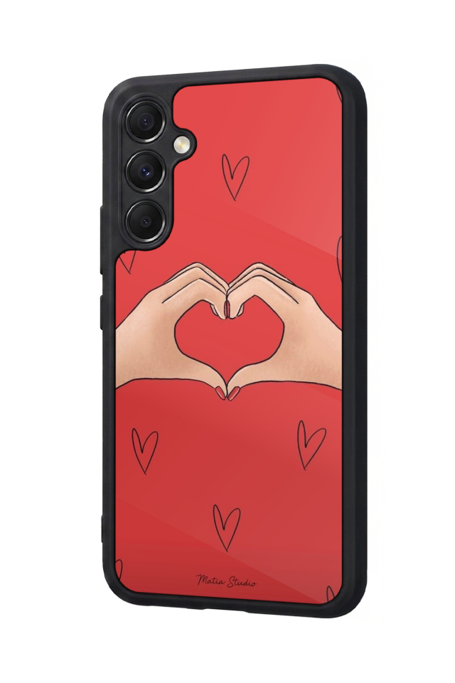 Samsung Galaxy M34 Uyumlu Kalp Love Tasarımlı Glossy Premium Kılıf