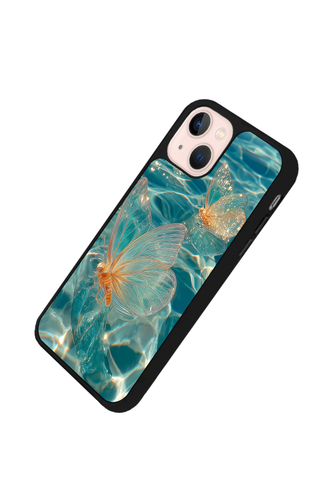 iPhone 15 Uyumlu Kelebek Tasarımlı Glossy Premium Kılıf