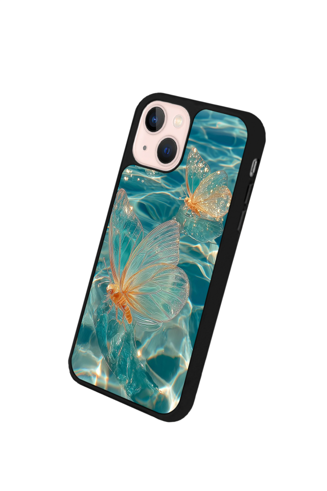 iPhone 15 Uyumlu Kelebek Tasarımlı Glossy Premium Kılıf