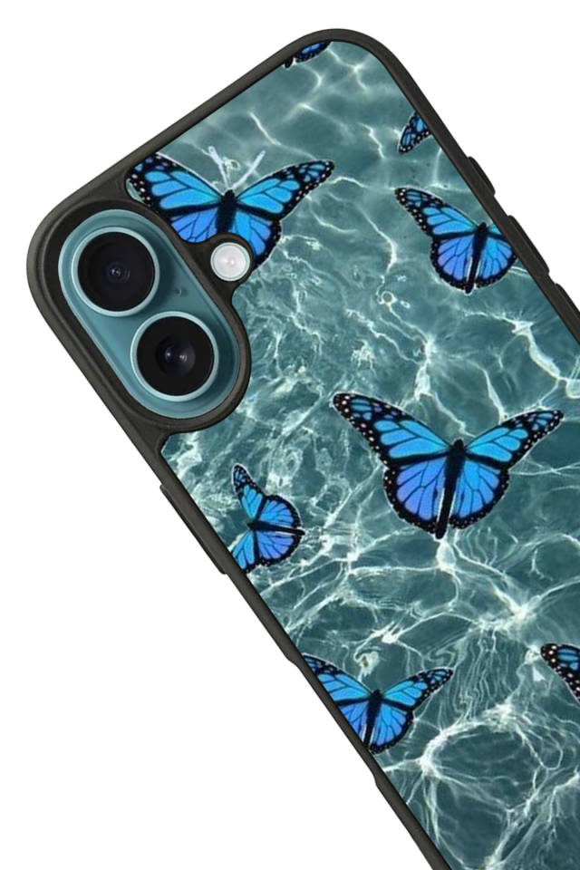 iPhone 16 Plus Uyumlu Kelebek Tasarımlı Glossy Premium Kılıf
