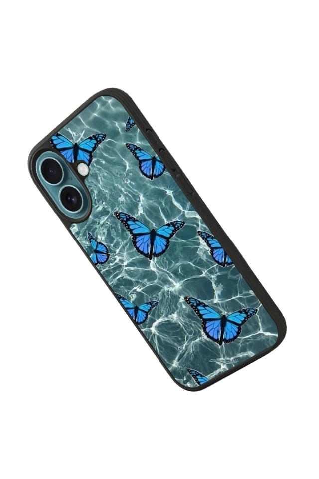 iPhone 16 Plus Uyumlu Kelebek Tasarımlı Glossy Premium Kılıf