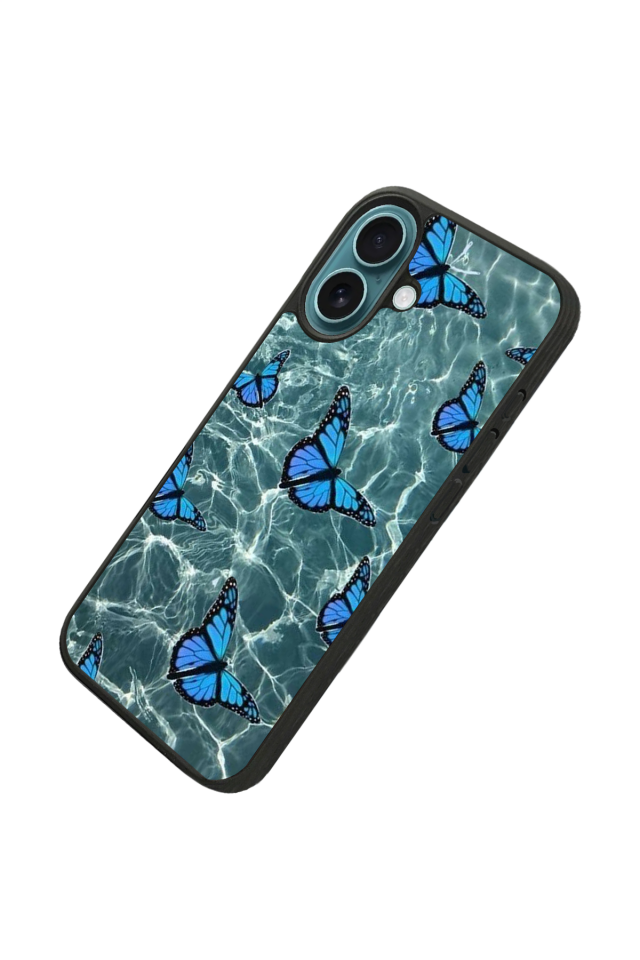 iPhone 16 Plus Uyumlu Kelebek Tasarımlı Glossy Premium Kılıf