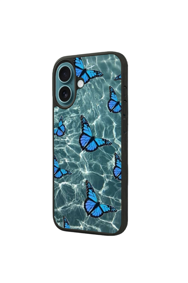 iPhone 16 Plus Uyumlu Kelebek Tasarımlı Glossy Premium Kılıf